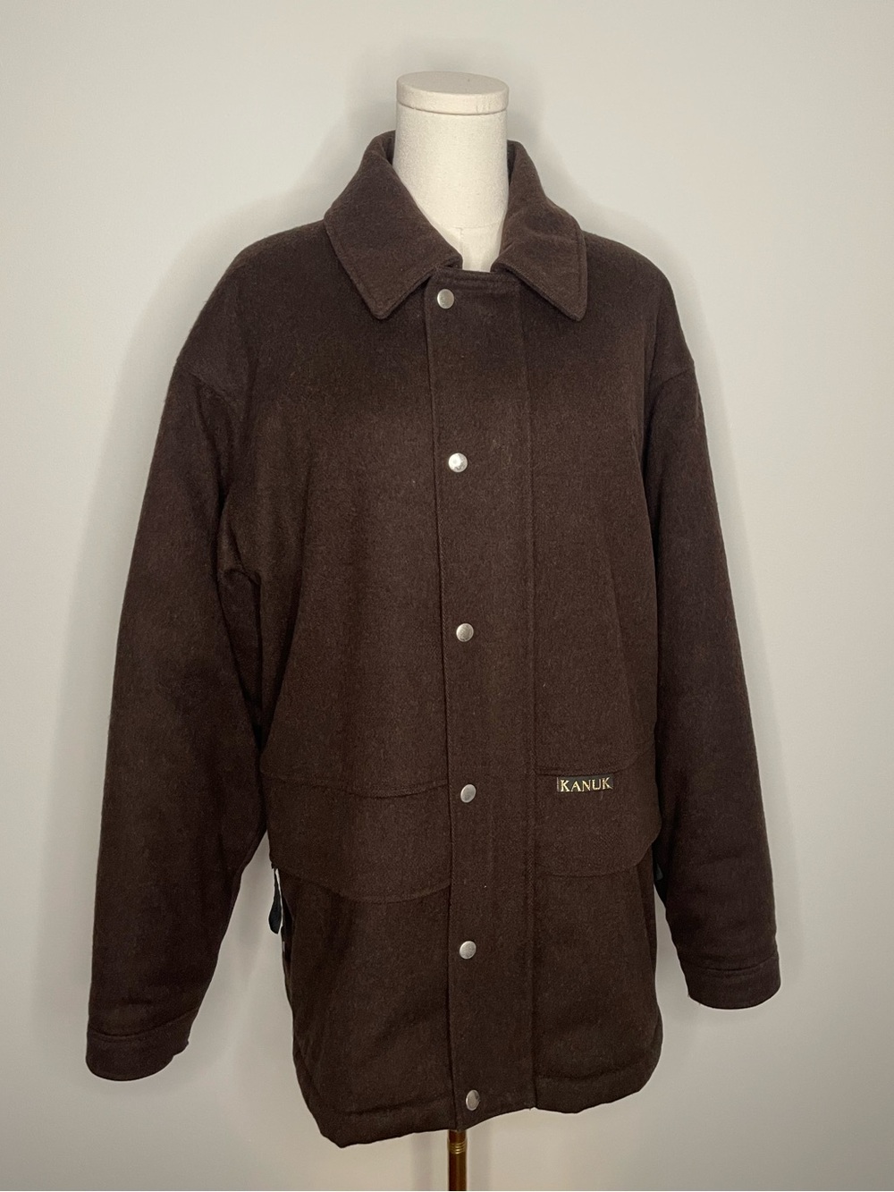 KANUK Vintage 90s Wool Winter Coat Barn Heritage Jacket Made in Canada Unisex